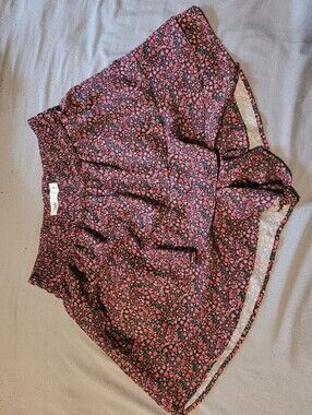 Simons Twik Black Mini Skirt with Pink Floral Print